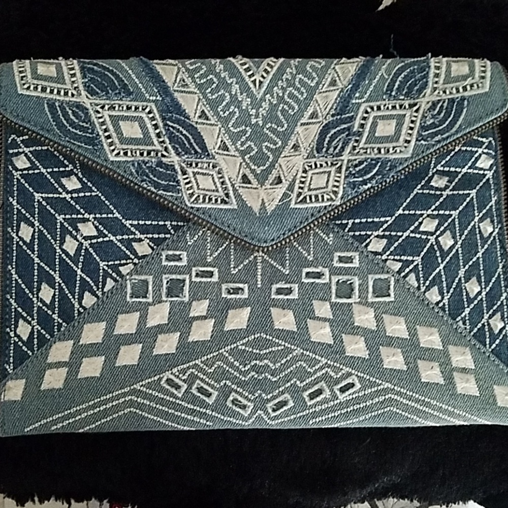 Rebecca minkoff denim clutch